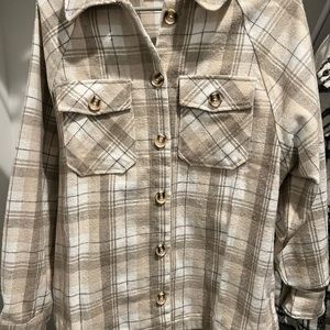 NWOT, Oversized Pink Lily Flannel Shacket